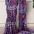 Floral print weightless marble saree with delicate pearl border