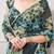 Floral print weightless marble saree with delicate pearl border