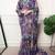 Floral print weightless marble saree with delicate pearl border