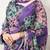 Floral print weightless marble saree with delicate pearl border