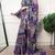 Floral print weightless marble saree with delicate pearl border