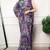 Floral print weightless marble saree with delicate pearl border