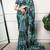 Floral print weightless marble saree with delicate pearl border
