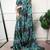Floral print weightless marble saree with delicate pearl border