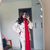 Women off-white & red cherry  short kurta set with farshi salwar