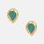 Turquoise blue gold plated teardrop stud earrings