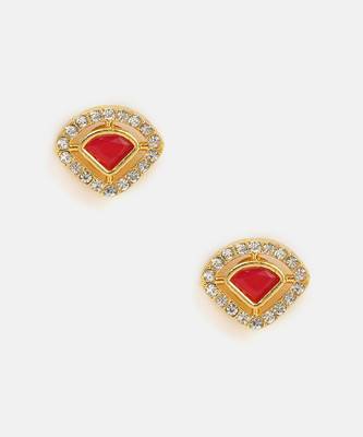 Red american diamond stud earrings 3