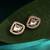 White stone meenakari polki stud earrings