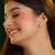 White stone pearl drop stud earrings
