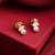 White stone pearl drop stud earrings
