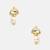 White stone pearl drop stud earrings