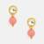 Pink stone kundan stud drop earrings