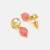 Pink stone kundan stud drop earrings