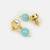 Turquoise blue kundan stud drop earrings