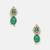 Emerald green american diamond teardrop earrings