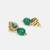 Emerald green american diamond teardrop earrings