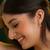 Pink kundan square stud earrings