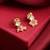 Pink kundan square stud earrings