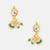 White stone  emerald green beaded stud earrings