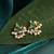 Green stone pearl drop stud earrings