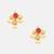 Ruby red maroon pearl drop stud earrings