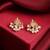 Pink stone pearl cluster mini stud earrings