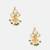 White stone green beaded kundan stud earrings