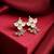 Grey beaded kundan stud earrings