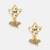Grey beaded kundan stud earrings