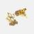 Grey beaded kundan stud earrings