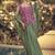 Sage green & rani pink faux chinon silk embroidered readymade indian dress
