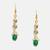Green stones polki drop earrings