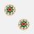 Gold plated multicolor stones kundan stud earrings