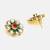 Gold plated multicolor stones kundan stud earrings