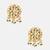 White stone green beaded kundan stud earrings
