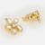 White stones pearl drop floral stud earrings