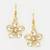 White stones pearl floral dangler drop earrings