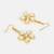 White stones pearl floral dangler drop earrings
