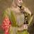 Olive green faux chinon embroidered readymade salwar kameez