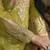 Olive green faux chinon embroidered readymade salwar kameez