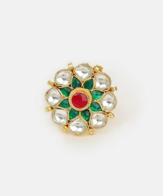 Multicolor stones meenakari floral adjustable ring 3