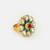 Multicolor stones meenakari floral adjustable ring
