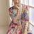 Purple faux chinon embroidered digital print readymade palazzo suit