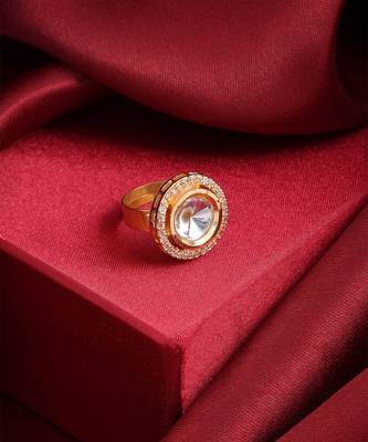 White stone polki chand adjustable ring 2