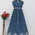 Teal blue faux chinon embroidered readymade anarkali suit
