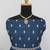 Teal blue faux chinon embroidered readymade anarkali suit
