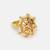 White stones kundan floral adjustable ring