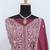 Mauve faux chinon embroidered readymade anarkali suit