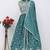Sea green faux chinon embroidered readymade anarkali suit