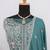 Sea green faux chinon embroidered readymade anarkali suit